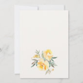 イエローグリーンウォーターバラフラワーバンチ結婚ーズ サンキューカード (裏面)