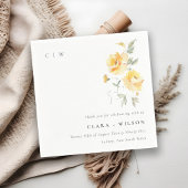 イエローグリーンウォーターバラフラワーバンチ結婚ーズ スタンダードカクテルナプキン