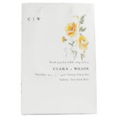 イエローグリーンウォーターバラフラワーバンチ結婚ーズ ミディアムペーパーバッグ (正面)