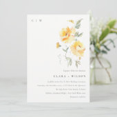 イエローグリーンウォーターバラフラワーバンチ結婚ーズ 招待状 (スタンド正面)