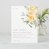 イエローグリーンウォーターバラフラワーバンチ結婚ーズ 招待状 (スタンド正面)