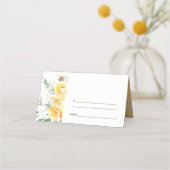 イエローグリーンウォーターバラ結婚花 プレイスカード (裏面)