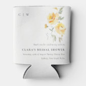 イエローグリーンウォーター色バラフラワーブライダルシャワー 缶クーラー (正面)