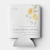 イエローグリーンウォーター色バラフラワーブライダルシャワー 缶クーラー (裏面)