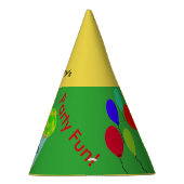 イエローグリーンカップケーキパーソナライズされた誕生日帽 パーティーハット (右)