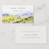 イエローグリーンカントリーサイドヒルズ結婚のウェブサイト エンクロージャーカード (正面/裏面)