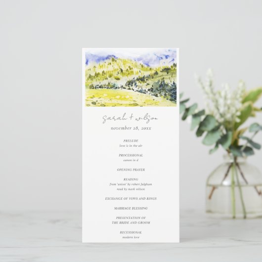 イエローグリーンカントリーサイドヒルズ結婚式 プログラム (スタンド正面)