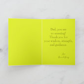 イエローグリーングラデーションハッピーファーザーの日写真 カード (内部)