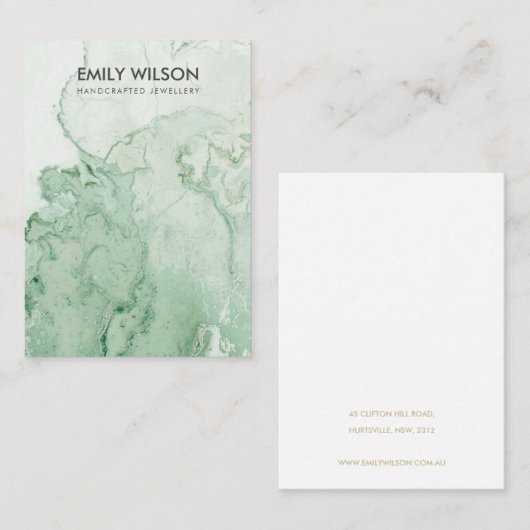 イエローグリーングレー瑪瑙の大理石ホル空白のダー 名刺 (正面/裏面)
