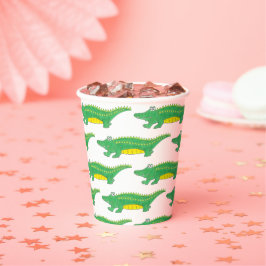 イエローグリーンゲーターアリゲーターワニCrocodile Croc Animal 紙コップ