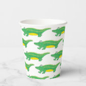 イエローグリーンゲーターアリゲーターワニCrocodile Croc Animal 紙コップ (裏面)