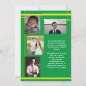 イエローグリーンスクールカラー卒業写真プライド 招待状 (裏面)