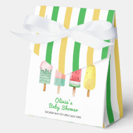 イエローグリーンストライプアイスクリームベビーポップ・アートのシャワー フェイバーボックス