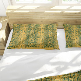 イエローグリーンスネークスキンアニマルプリント 枕カバー