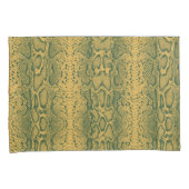 イエローグリーンスネークスキンアニマルプリント 枕カバー (正面右)