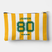 イエローグリーンスポーツチーム名前をカスタムするナンバーチーム アクセサリーポーチ (裏面)