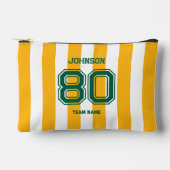 イエローグリーンスポーツチーム名前をカスタムするナンバーチーム アクセサリーポーチ (正面)