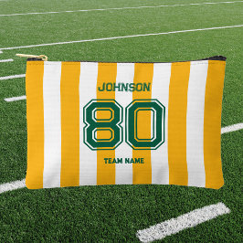 イエローグリーンスポーツチーム名前をカスタムするナンバーチーム アクセサリーポーチ