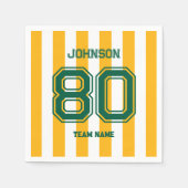イエローグリーンスポーツチーム名前をカスタムするナンバーチーム スタンダードカクテルナプキン (正面)