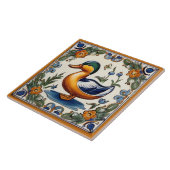 イエローグリーンダックヨーロッパフォークアニマルアート タイル (側面)