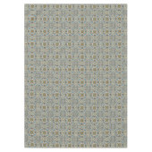 イエローグリーンティール（緑がかった色）ブルーオレンジお尻ボヘミアンアート テーブルクロス (正面)