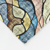 イエローグリーンティール(緑がかった色)ブルーオレンジお尻ボヘミアンアート フリースブランケット (角)