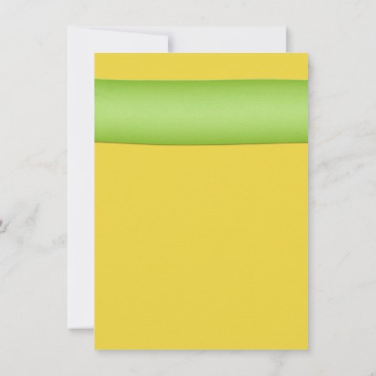 イエローグリーンデイジーフローラベビーシャワー招待状 招待状 (裏面)