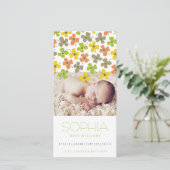 イエローグリーンデイジーベビーガール誕生のお知らせ 案内状 (スタンド正面)