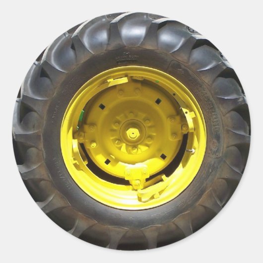 イエローグリーントラクターホイール ラウンドシール (正面)