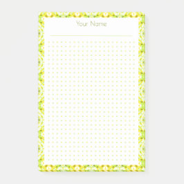 イエローグリーンドットグリッドレイアウトカレッジプランプランナー ポストイット