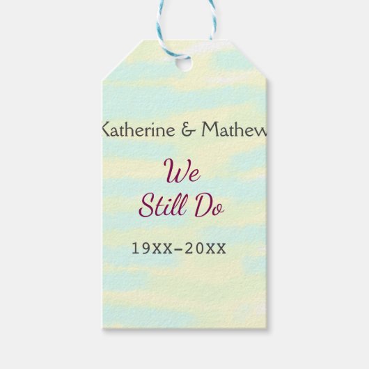 イエローグリーンパステル誓の更新記念ウォーターコ ギフトタグ (正面)