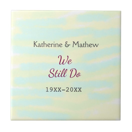 イエローグリーンパステル誓の更新記念ウォーターコ タイル (正面)