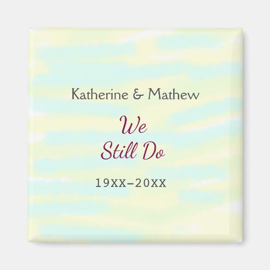 イエローグリーンパステル誓の更新記念ウォーターコ マグネット (正面)