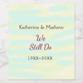 イエローグリーンパステル誓の更新記念ウォーターコ ワインラベル (シングルラベル)