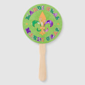 イエローグリーンパープルマルディグラ ハンドファン (正面)