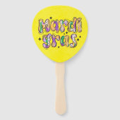 イエローグリーンパープルマルディグラ ハンドファン (正面)