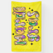 イエローグリーンパープルマルディグラ 横断幕 (縦)