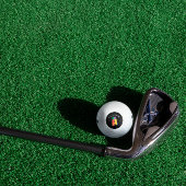 イエローグリーンパープルモノグラム文字A白黒 ゴルフボール