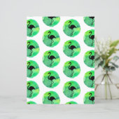 イエローグリーンフラミンゴ模様スクラップブック紙 (スタンド正面)