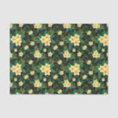 イエローグリーンフラワーボタニカルデコパージュクラフトギフト 薄葉紙 (正面)