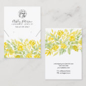 イエローグリーンフローラロゴジュエリーイヤリングネックレス 名刺 (正面/裏面)