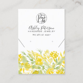 イエローグリーンフローラロゴジュエリーイヤリングネックレス 名刺