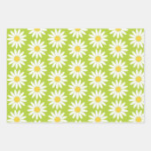 イエローグリーンブルーデイジー ラッピングペーパーシート (正面2)