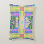 イエローグリーンブルーパープルジオメトリック アクセントクッション (裏面(縦))