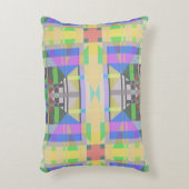 イエローグリーンブルーパープルジオメトリック アクセントクッション (正面(垂直))