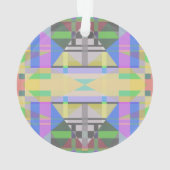 イエローグリーンブルーパープルジオメトリック オーナメント (裏面)
