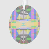 イエローグリーンブルーパープルジオメトリック オーナメント (正面)