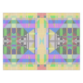 イエローグリーンブルーパープルジオメトリック テーブルクロス (正面(横))