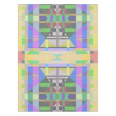 イエローグリーンブルーパープルジオメトリック テーブルクロス (正面)