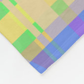 イエローグリーンブルーパープルジオメトリック フリースブランケット (角)